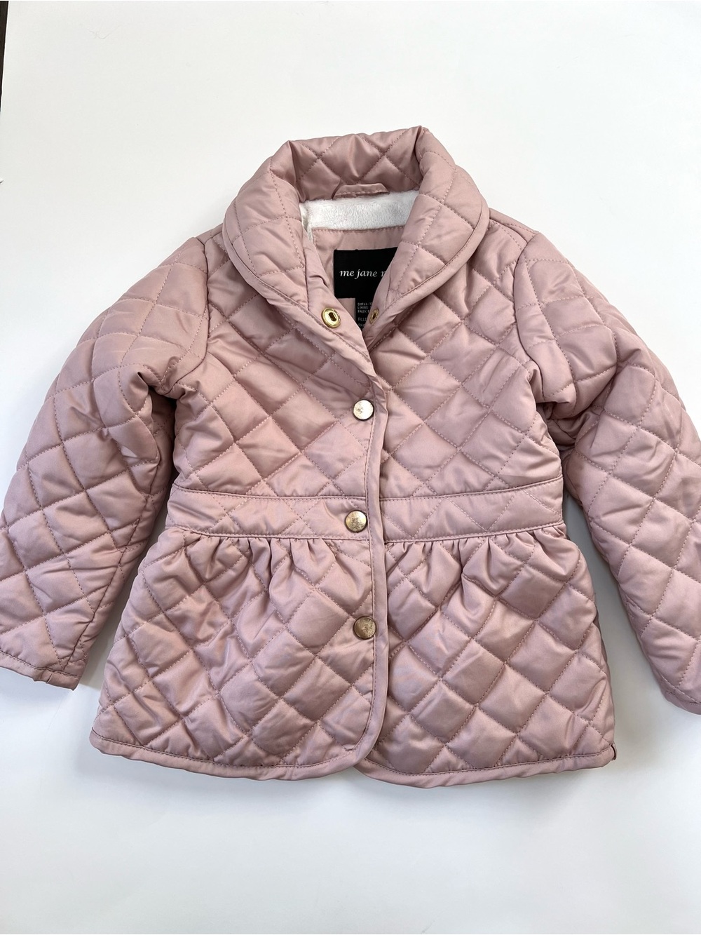 Me Jane Mini Toddler Girl Pink Diamond Quilted Peplum Jacket Coat - Size 2T